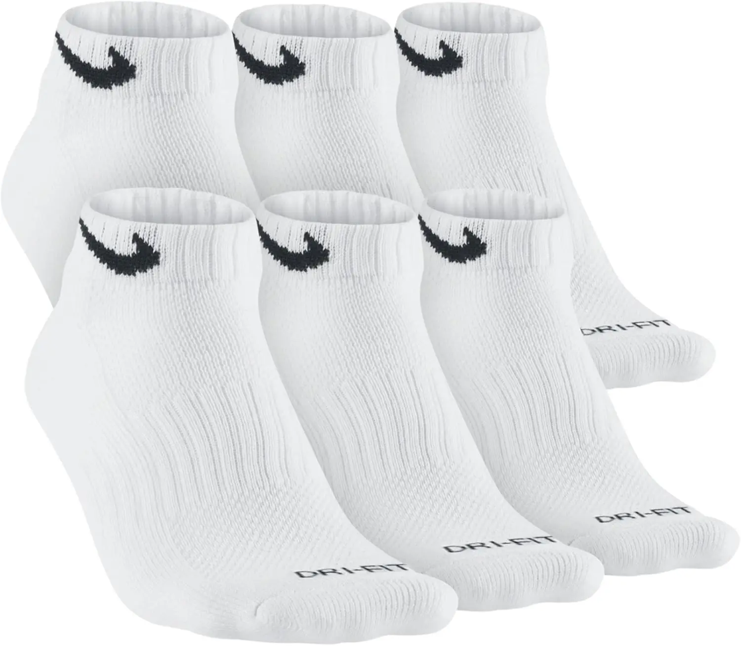 

6-Pair Low-Cut Training Socks with Dri-FIT Technology for Comfort and Performance