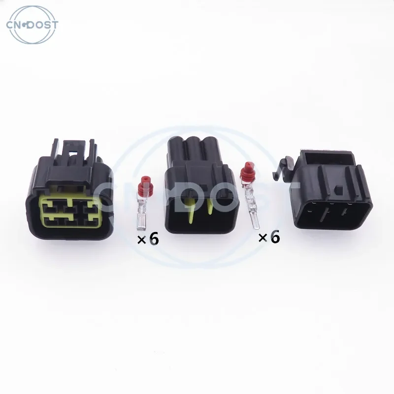 1 Set 6 Pin FW-C-6M-B FW-C-6F-B Auto Waterproof Window Lifter Plug High-voltage Ignition Coil Socket AC Assembly For Ford Mondeo