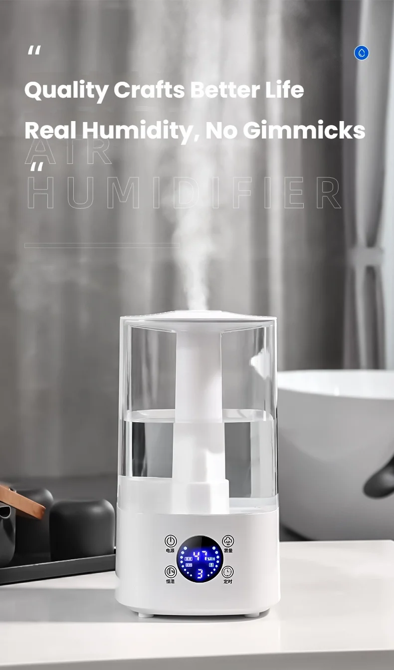 4L Touch Control Auto Shut Off Ultrasonic Air Humidifier With Colorful Mist Spray Maker for Home