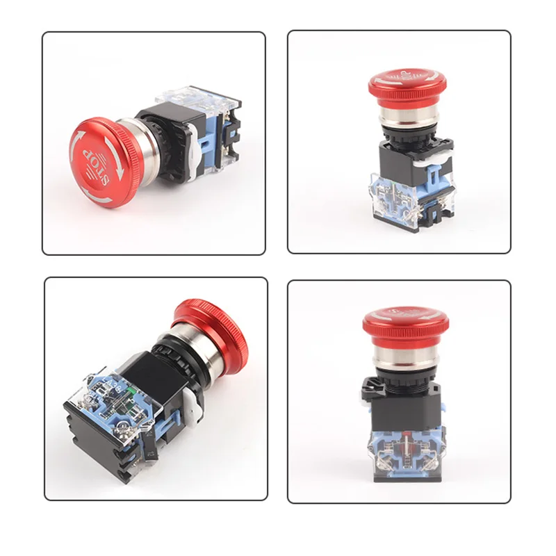 22mm LA38 Self-Lock Emergency Stop Push Button Switch Waterproof Metal Stainless Steel Aluminum Plastic Mushroomy Stop Switch