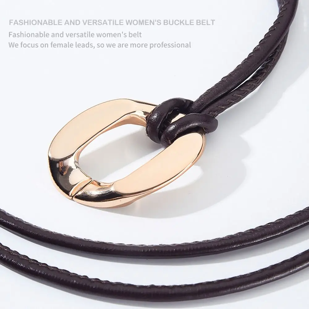 패션 PU 가죽 슬림 허리 로프 메탈 버클 DIY 얇은 허리띠 장식 스트랩 스커트 드레스 탑 의류용