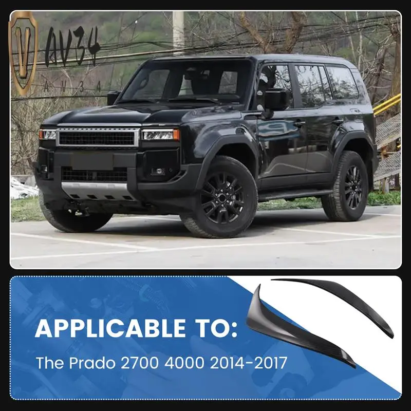 

AV34-автомобильная передняя фара для бровей, головной светильник для век, отделка из углеродного волокна для Toyota Prado 2700 4000 2014-2017