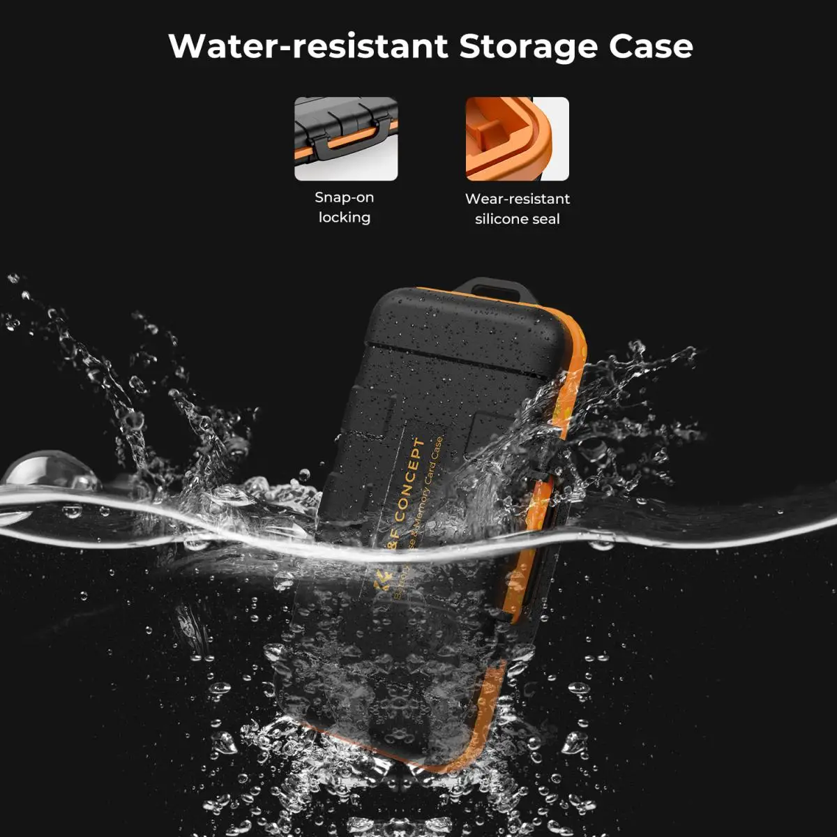 K&F Concept Battery Case SD Card Box Wodoodporne i odporne na wstrząsy etui na baterię Karta pamięci Sim Card Małe etui na kartę SD — zdjęcie produktu 5