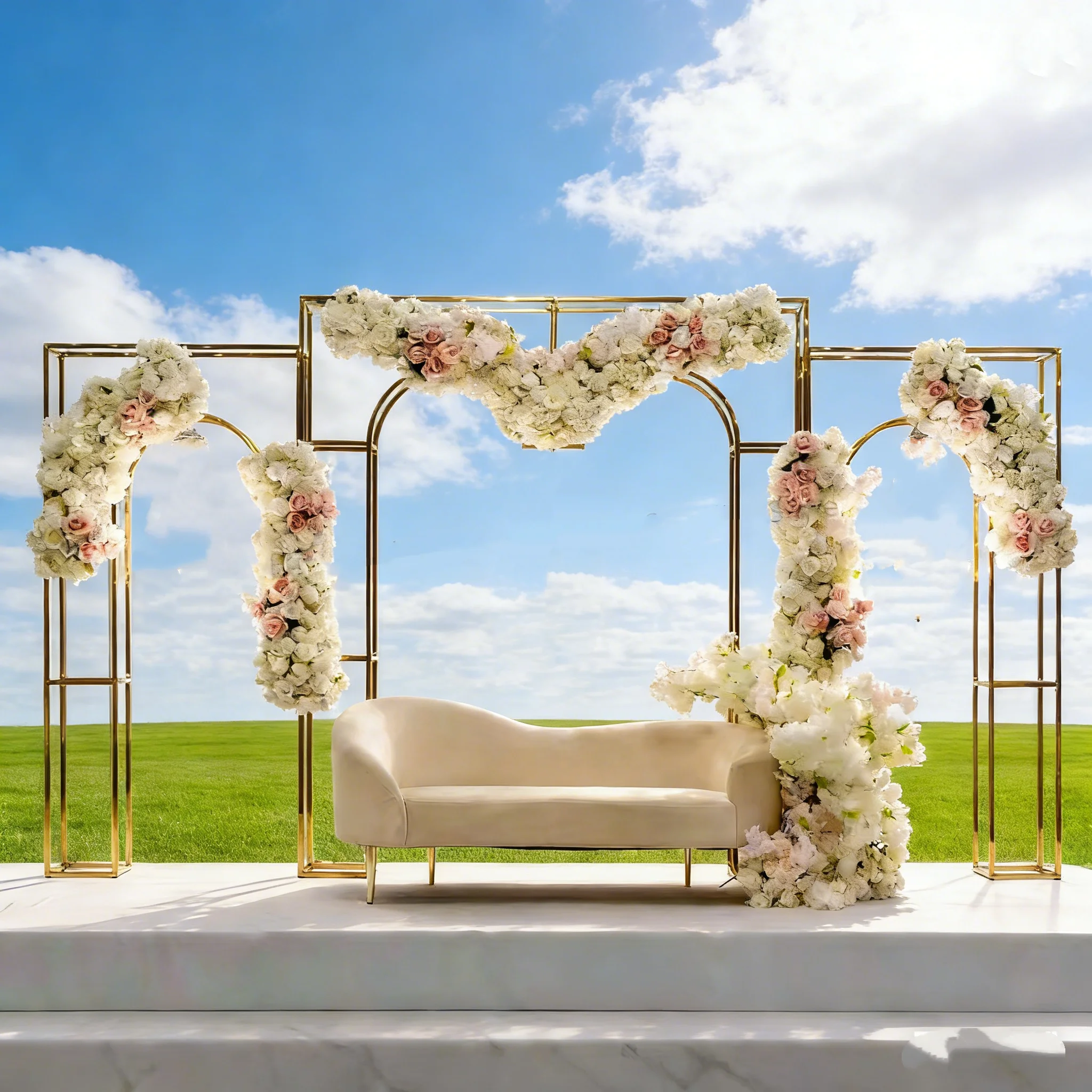 

1 шт./3 шт.) f30, новая квадратная изогнутая форма, арка, пол, стойки для цветов, золотой, серебряный, вечерние, сценический декор, гальванический свадебный фон