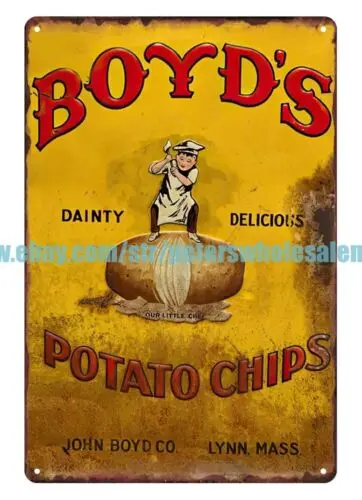 Boyd's Potato Chips metal tin sign contemporary collective wall art tin sign