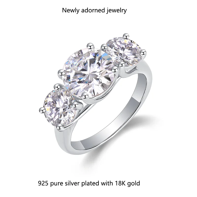 

European and American style cross-border bestseller, 3-carat exquisite cut high brightness 925 silver daily wear men's and women