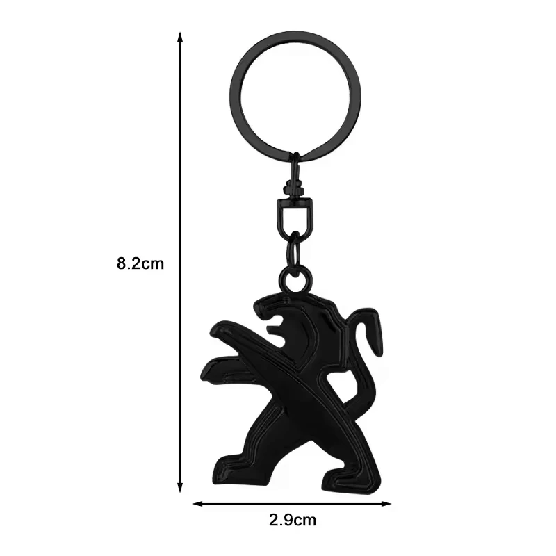 Metal Badge Car Logo Keychain Gift Keyring Key Pendant Accessories For Peugeot 208 3008 308 2008 207 107 508 607 106 406 407 307 view 2