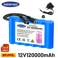 Portable large capacity lithium-ion battery BMS 3S2P 100000mAh 12V 18650 battery monitoring, audio, LED lights+charger