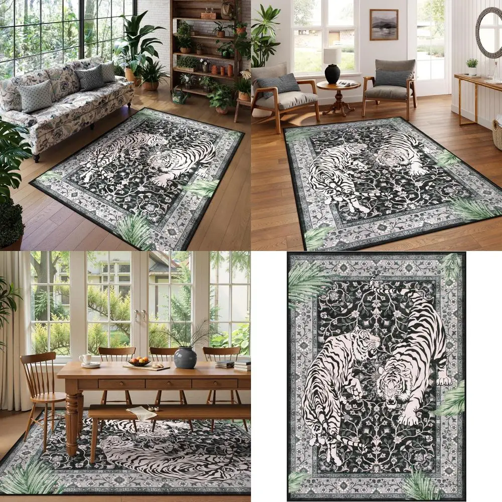 

Коврики Boho Chic 5x7, моющиеся ковры для гостиной, винтажные мягкие обеденные коврики, нескользящие тонкие пятностойкие покрытия для пола