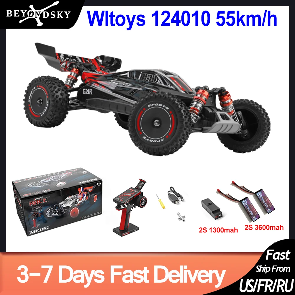 55KM/H WLtoys 124010 4WD RC Car 1:12 Racing Vehicle Off-road Electric High Speed Drift Remote Control Toys For Boy Gift