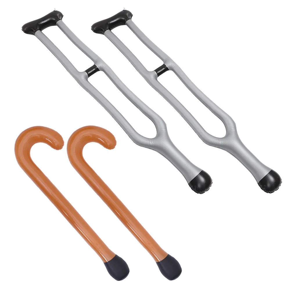 4Pcs Inflatable Cane Set Realistic Look Portable Party Supplies for Costume Performances Gatherings Inflatable Sticks