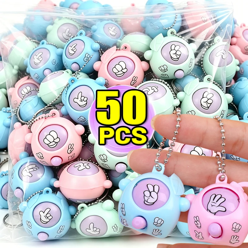 1/50pcs Creative Handheld Fair Duel Tool Keychains Stone Scissors Paper Parent Child Interaction Children's Reward Toys