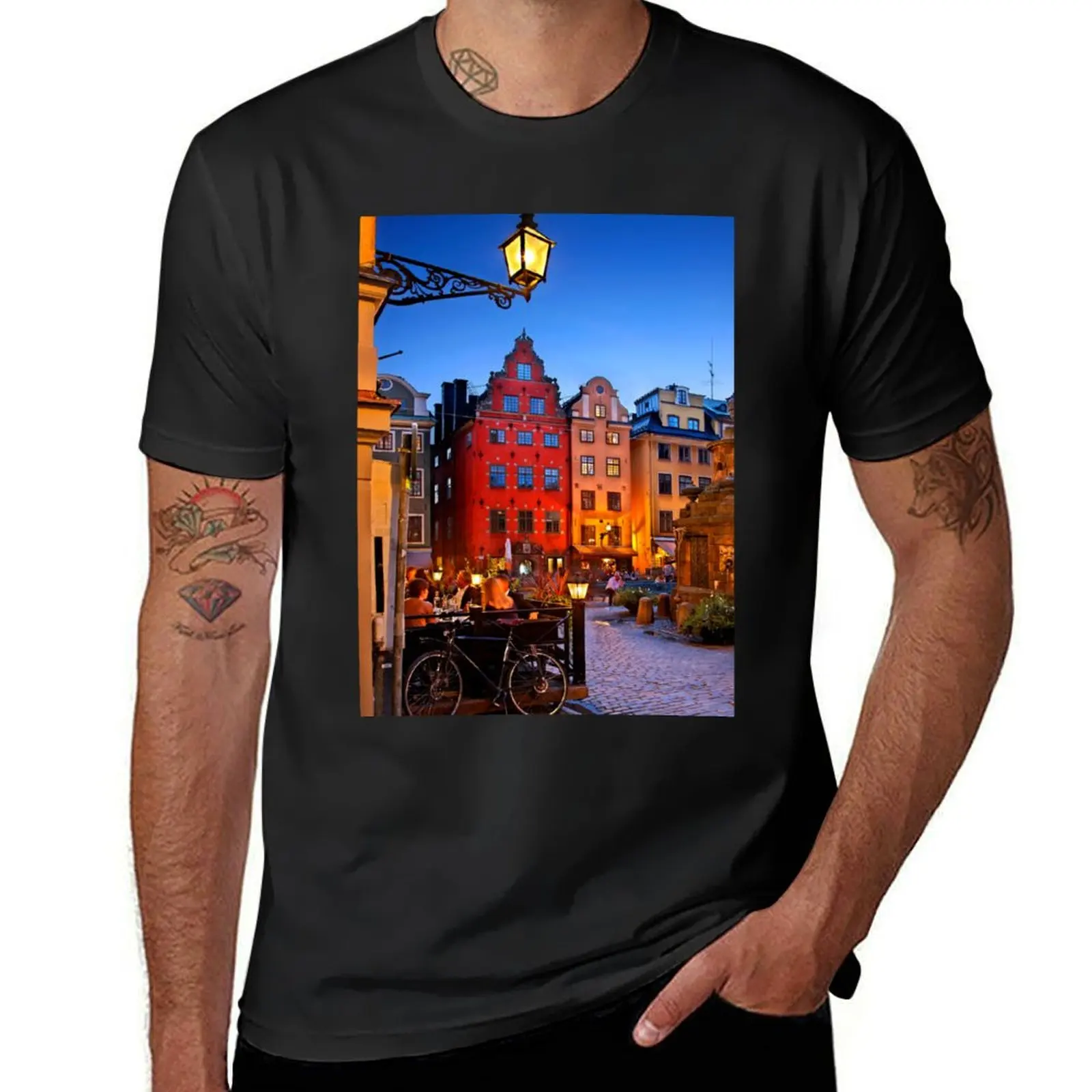 Nights in Gamla Stan - Stockholm T-Shirt oversized Blouse cute clothes oversizeds T-shirts for men cotton