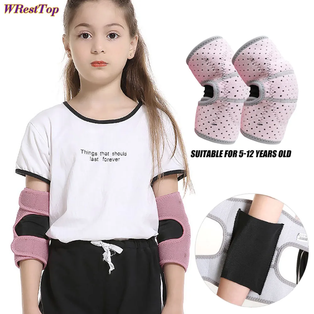 1/2Pair Kids Youth Breathable Elbow Pad Guards Collision Avoidance Protective Outdoor Sport Soft Lightweight Padded Sleeve Elbow