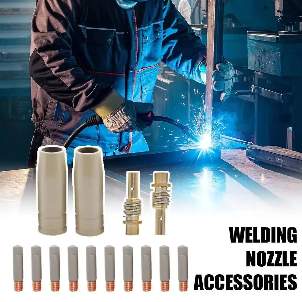 14/20Pcs 15AK New Coating Nozzle 0.8/1.0/1.2MM Non-Stick Welding Slag European Airless Gas Protection Protective Sleeve