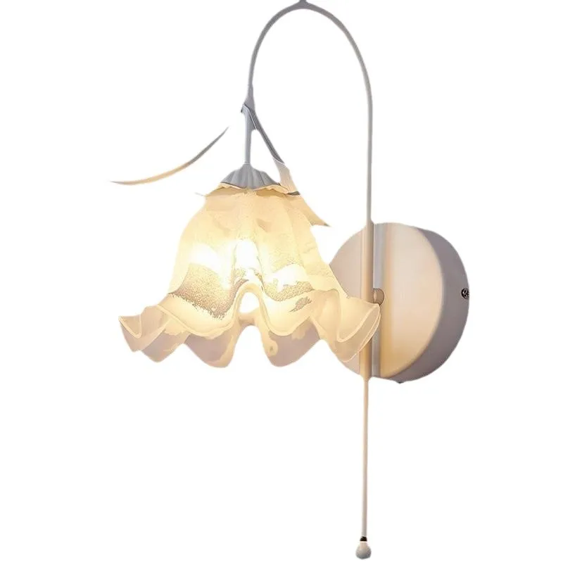 

Bedside, wall lamp, French, vintage, pastoral, flower, cream, room