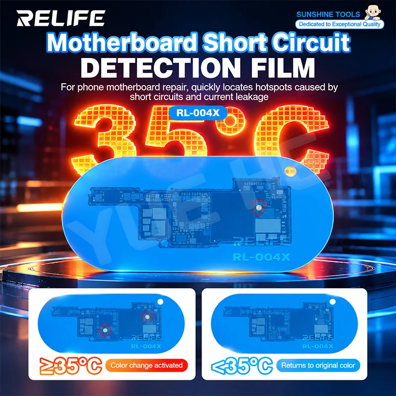 RELIFE RL‑004X Short Circuit Hotspot Detection Film Flexible Transparent Thermochromic Silicone Sheet for Phone Mainboard Tools