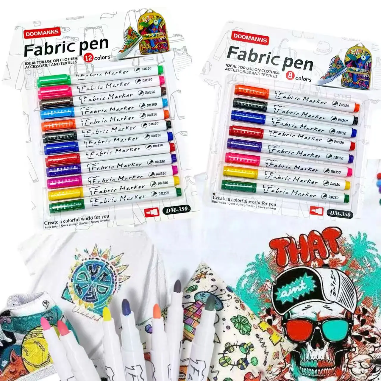 8/12 قطعة قلم قماش، مثالي للاستخدام على القماش والإكسسوارات والمنسوجات، تي شيرت DIY، حقيبة الظهر، الأحذية