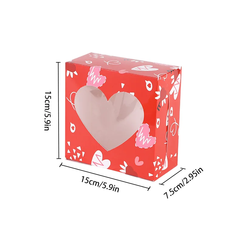 12/24Pcs Hollow Love Candy Box Cartoon Valentine's Day Sweet Chocolate Favor Cake Gift Packaging Boxes Wedding Party Decoration