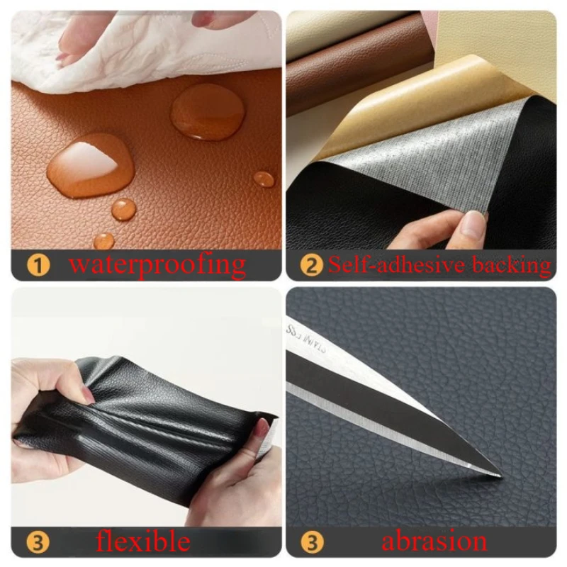 250x137CM PU Leather Repair Patch with Self Adhesive Upholstery Vinyl Sticker for Couches Sofa Furniture Car Seats Bags Jackets