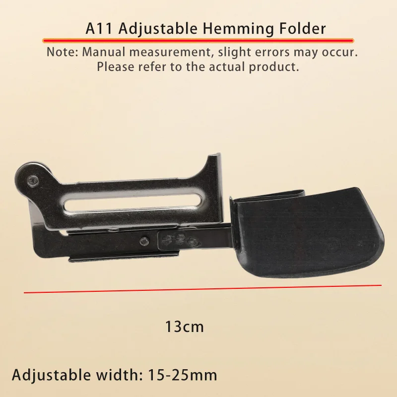 15-25CM New Adjustable Width Rolled Hem Folder A11(A72L,S72L) For Flatbed Sewing Machine Binding Attachment
