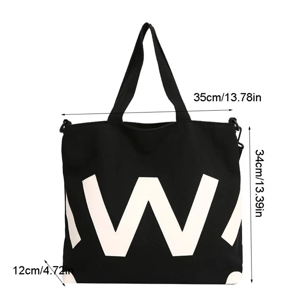 Letter Print Canvas Tote Bag Large Capacity Handbag Shoulder Bag Crossbody Bag Shopping Bag Large Capacity Handbag Streetwear