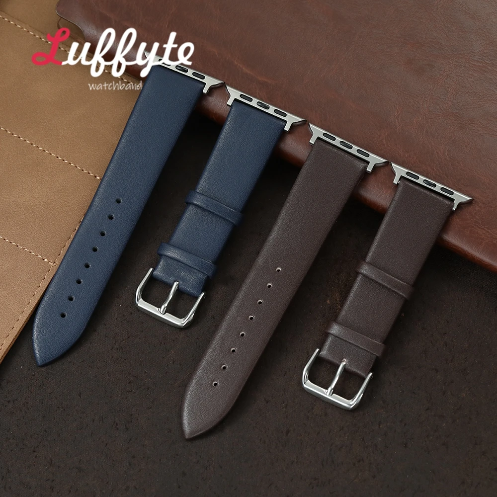 Kunstlederarmband für Apple Watch 1–11 Ultra SE 3 2 1, ultradünne Handgelenkbänder für Iwatch 38/40/41/42/44/45/46/49 mm