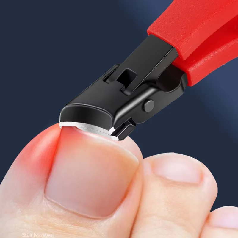 Cortador de unhas de mandíbula grande 8mm abertura grosso duro especial cortador de unhas de aço inoxidável cortador de dedo do pé aparador anti-respingo ferramentas de manicure