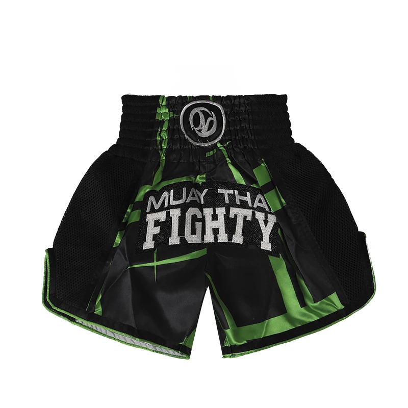 الملاكمة التايلاندية السراويل الحمراء التطريز التايلاندية سراويل ملاكمة الرجال النساء الاطفال فنون الدفاع عن النفس BJJ MMA الملابس التايلاندية القتال كيك بوكسينغ السراويل