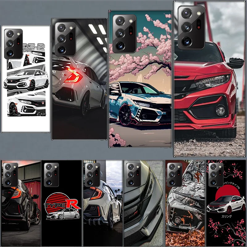 JDM Type R Civic Sport Car Case for Samsung A05S A55 A35 A25 A15 Galaxy Note 20 Ultra 10 Lite 9 8 M12 M11 M30S M52 M51 M32 M31 J