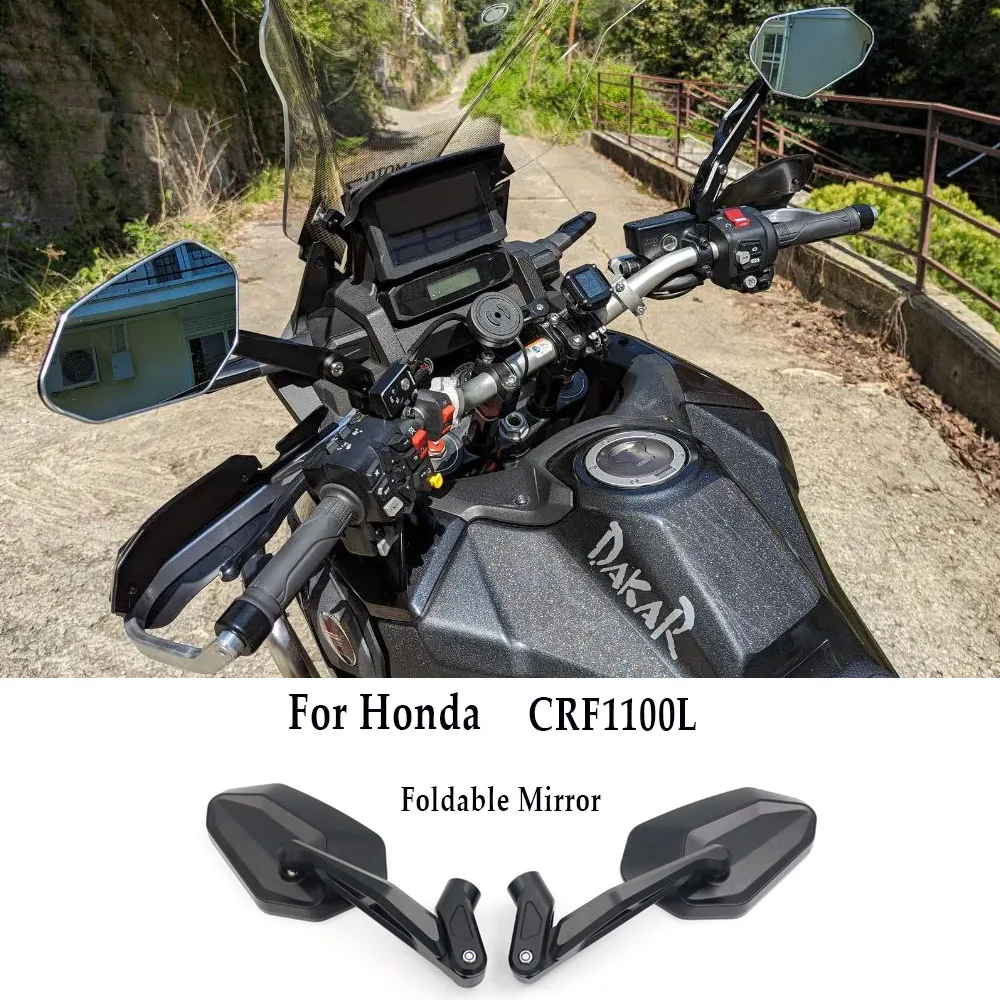 

For Honda CRF1100L New Motorcycle Mirror CRF 1100L Africa Twin Folding Mirror Large Field of View Anti-Glare CNC Aluminium 2016-