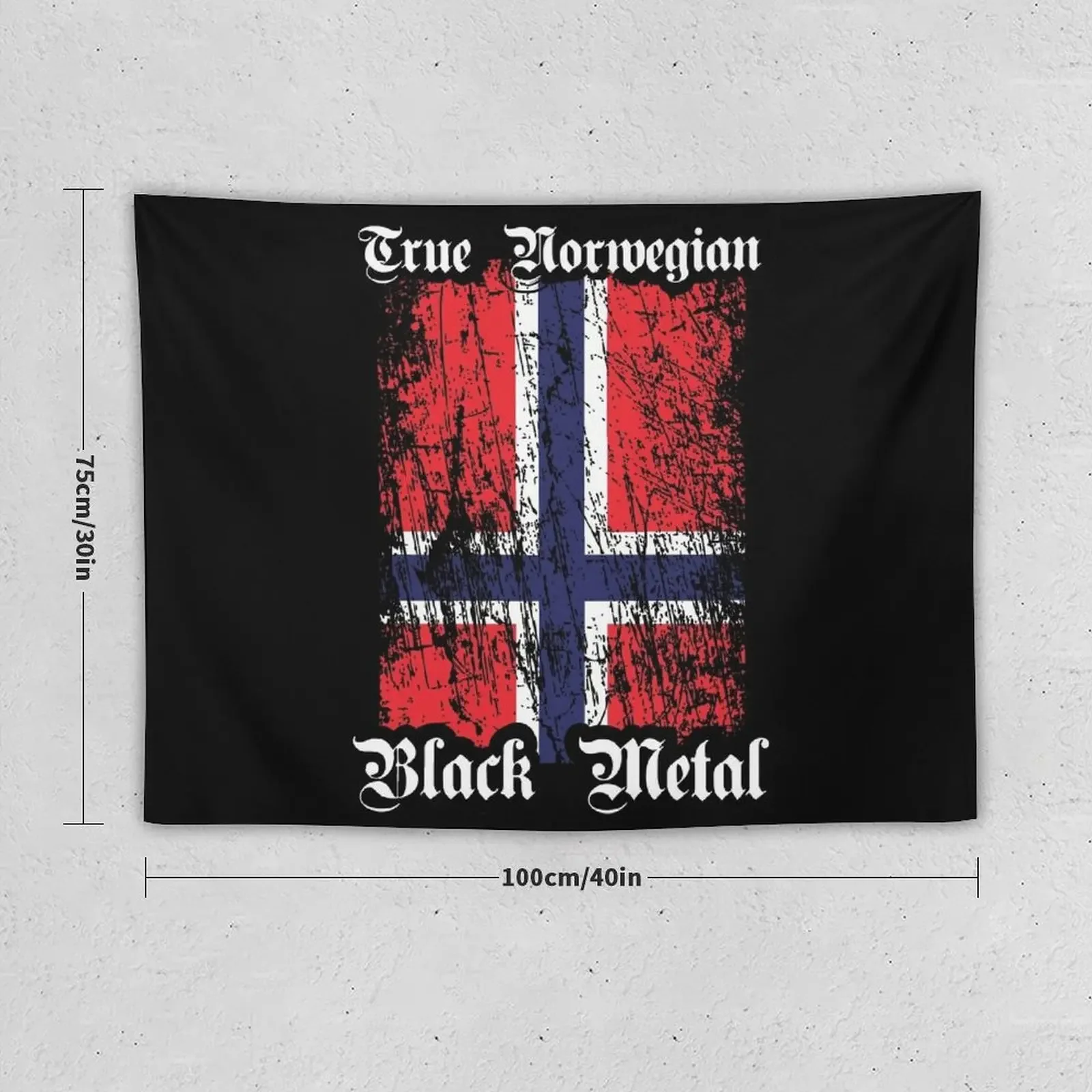 True Norwegian Black Metal - Norwegian flag upright Tapestry Decor For Bedroom Decoration Room Tapestry