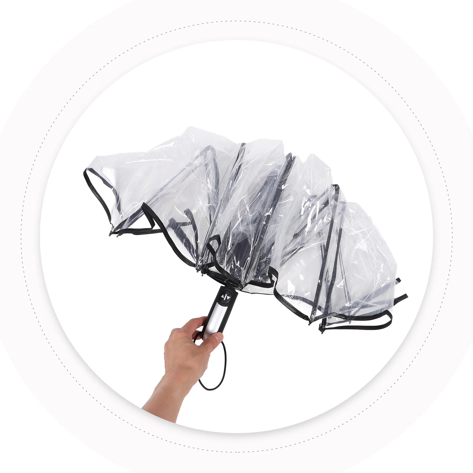 

Automatic Transparent Umbrella Lightweight Compact Foldable Travel Portable Waterproof Quick Dry Design For Outdoor Daily