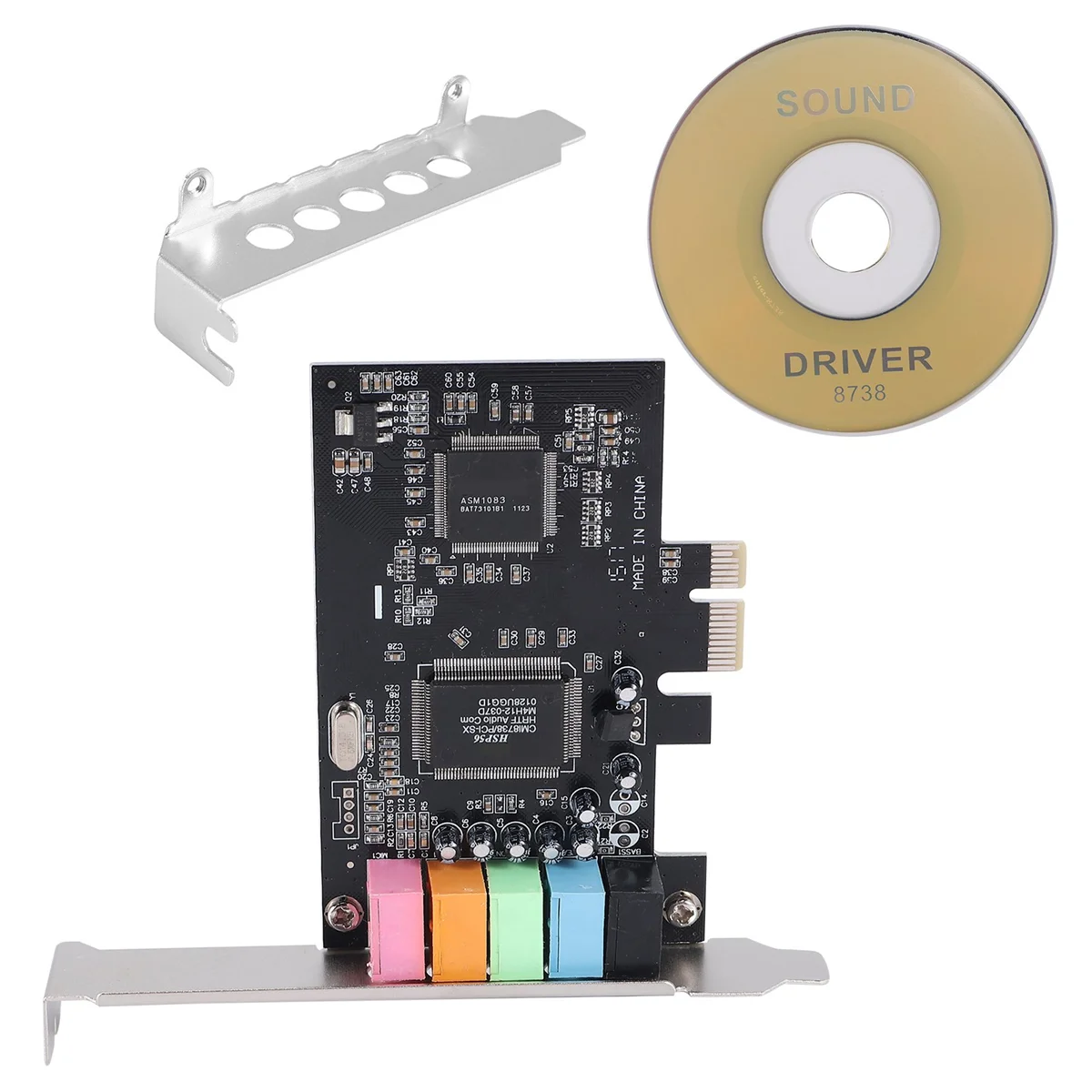 SMIEA PCIe Sound Card 5.1, PCI Express Surround Card 3D Stereo Audio with High Sound Performance PC Sound Card CMI8738 Chip