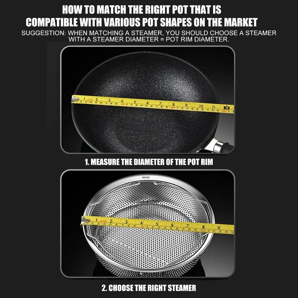 Portable Stainless Steel Steamer Basket Multifunctional Insert Rack Steam Rack Colander Strainer
