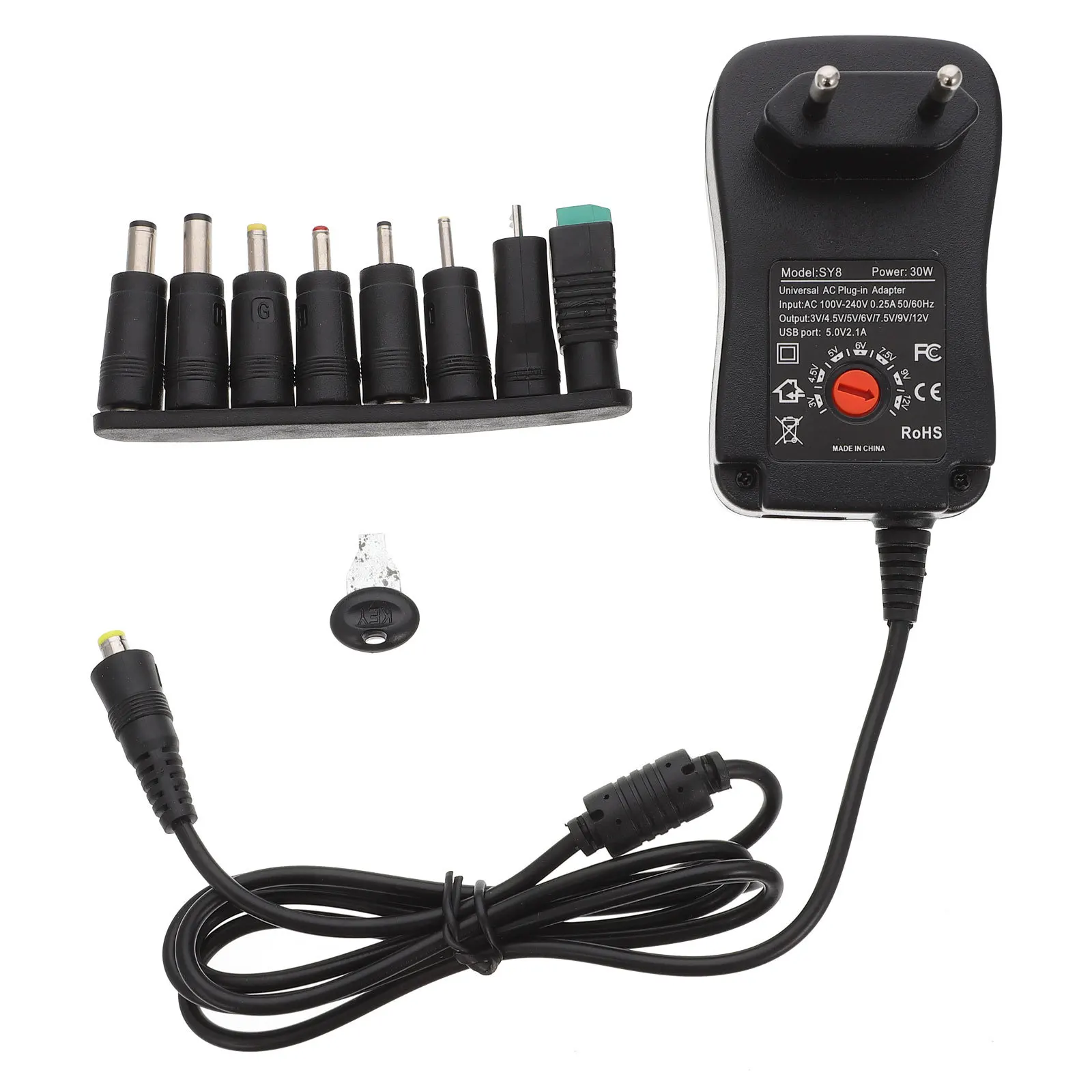 

1Set Regulated Multi-Voltage Dc Power Adapter Switching Power Supply Eu Plug for Tablets Smartphones Routers and LED Strips