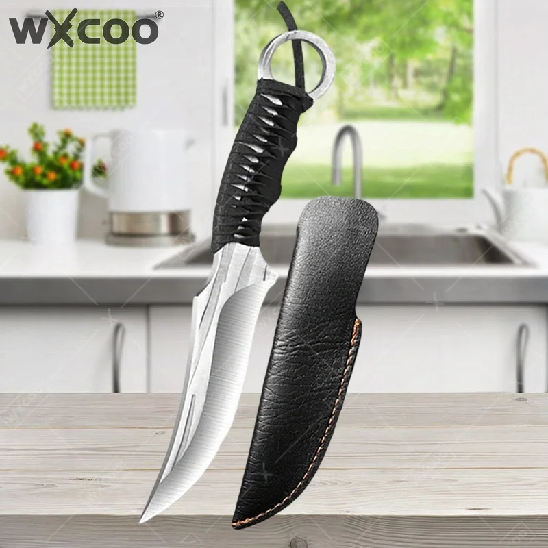 Cuchillo de Cocina Multifuncional WXCOO para Deshuesar, Cuchillo de Chef Forjado a Mano para Cocinar, Cuchillo para Carne de Res, Frutas y BBQ, Duradero