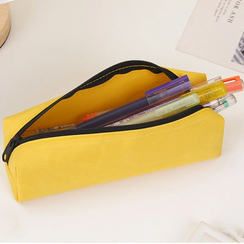 Kleine einfarbige einfache Reiß verschluss Kawai Feder mäppchen Mini Stift Taschen haltbare Bleistift Tasche für Schul büro Lieferanten