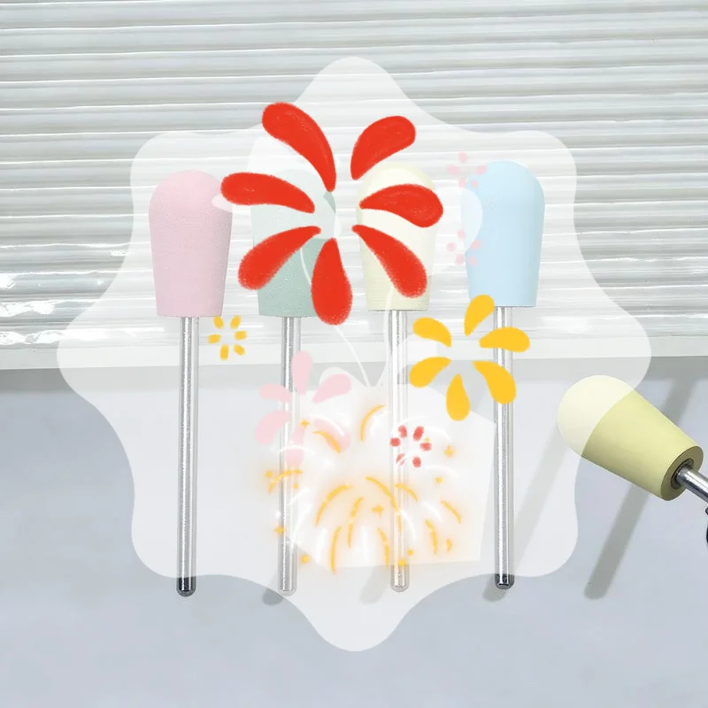 네일 아트 실리콘 그라인딩 헤드 안전하고 빠른 샌딩 폴리싱 네일 드릴 비트 전동 그라인더 로터리 버 헤드 큐티클