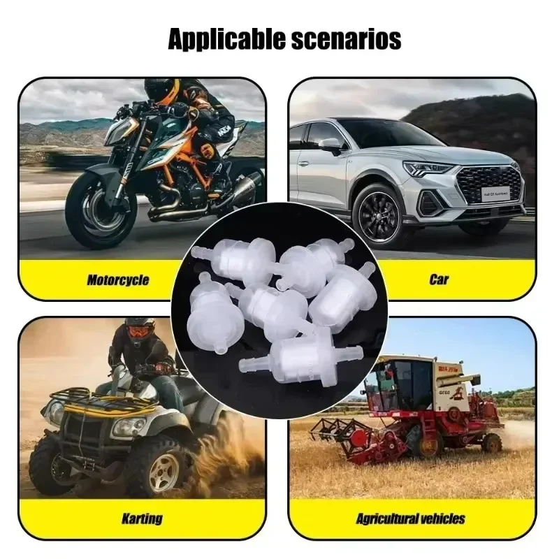Plastic Fuel Gas Fuel Filter Displacement for Atv Dirt Bikes Go Karts Scooters Etc Universal Car Accessories 110/125/150/175/200