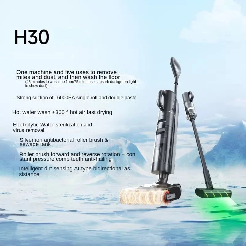 2024 New Dreame AI Dual Power Floor Scrubber H30 Hot Wash, Hot Drying, Dust Washing, Washing and Drag Scrubber vaccum cleaner