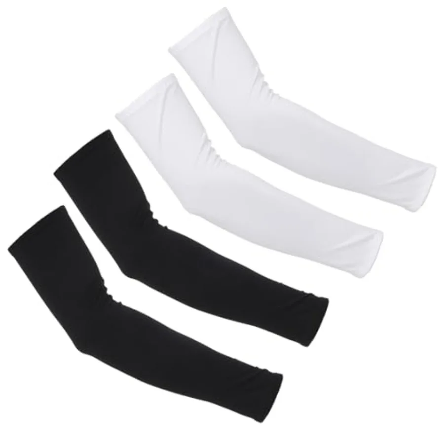 2 Pairs Arm Sleeves for Men and Women, UV Sun Protection Arm Sleeves, Cooling Compression Arm-Sleeve for Football, Basketball,