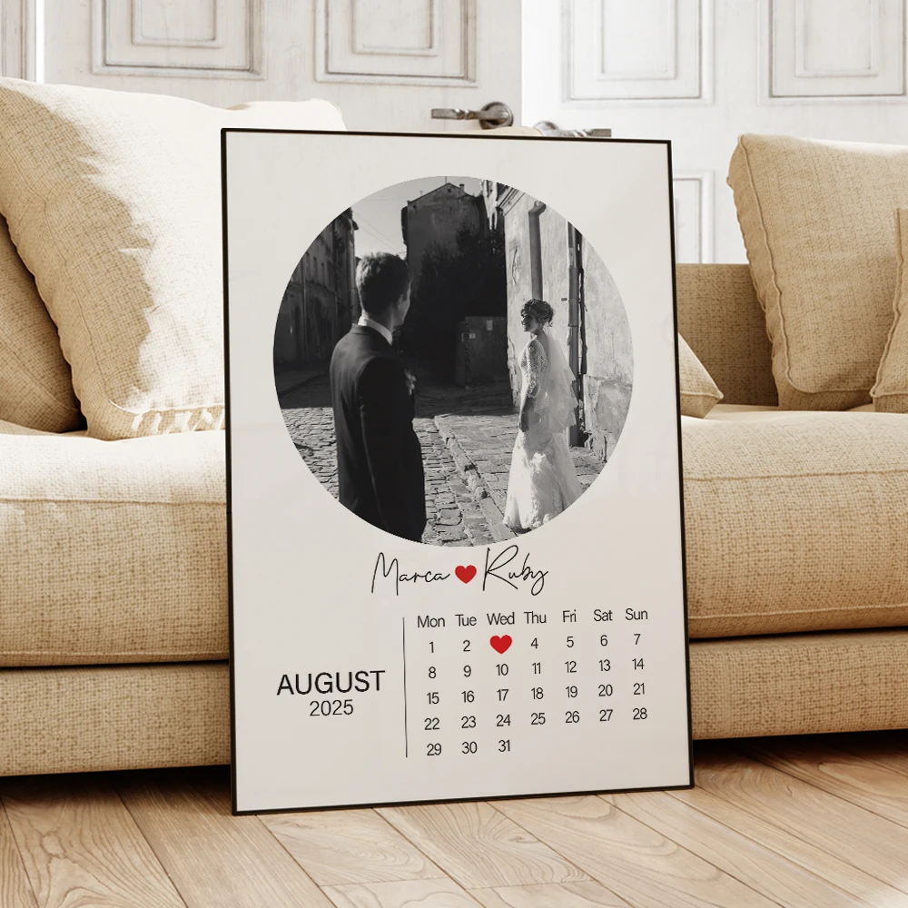 لوحة فنية حائطية حديثة مخصصة للذكرى السنوية للزوجين، طباعة على قماش، ملصق صور لتزيين غرفة النوم والمنزل