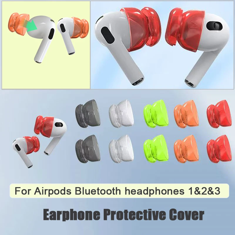 Per Airpods 1 2 3rd Custodia antipolvere sostituibile Auricolare Bluetooth Copertura antipolvere Sport Auricolari Suggerimenti per le orecchie TPU Custodia antigoccia Auricolare