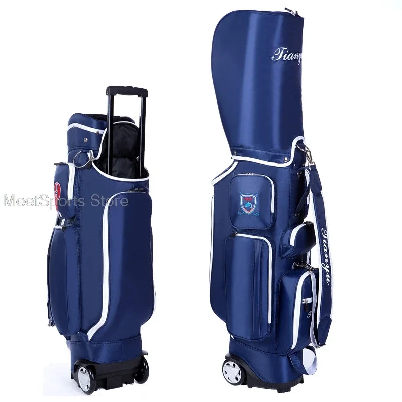 Retractable Golf Bag High Capacity Stand Caddy Airbag Outdoor Golf Bag Travelling Aviation Package With Wheel Lightweight Pack