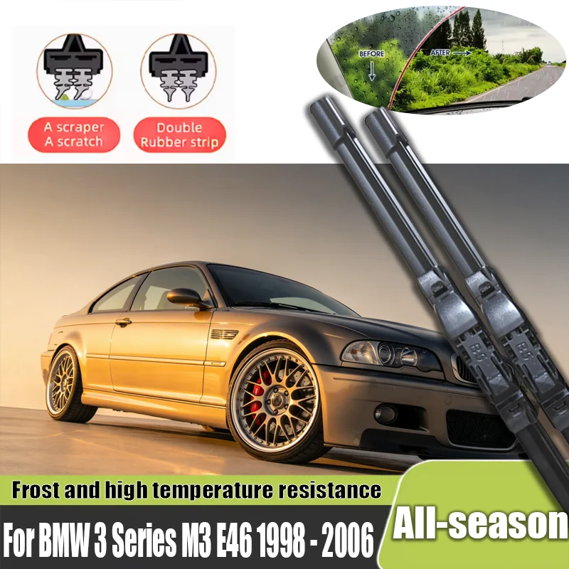 Wiper LHD Front Wiper Blades For BMW 3 Series M3 E46 1998 - 2006 Windshield Windscreen Window Car Rain Brushes 22"+20"