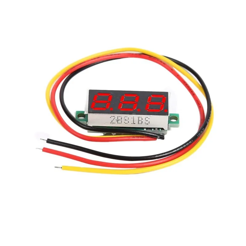 0.28 Inch Ultra Small DC Digital Display Adjustable Three Line DC 0-100V Battery Voltmeter 2-Line 3-Line Universal C1