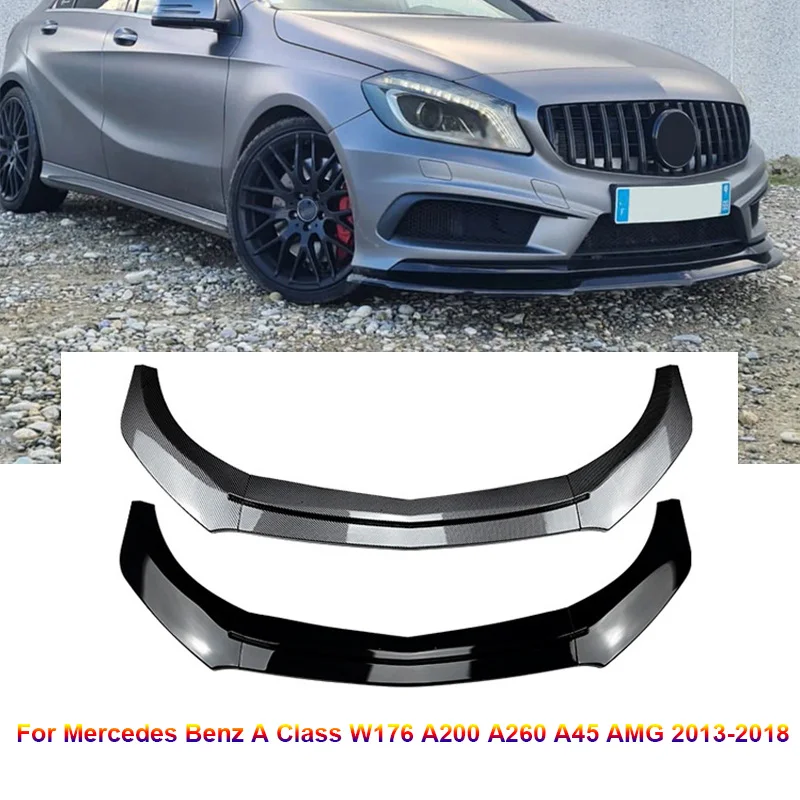 

2013-2018 для Mercedes Benz A Class W176 A200 A260 A45 AMG глянцевые черные передние бамперы подбородок губы спойлер наборы тюнинга