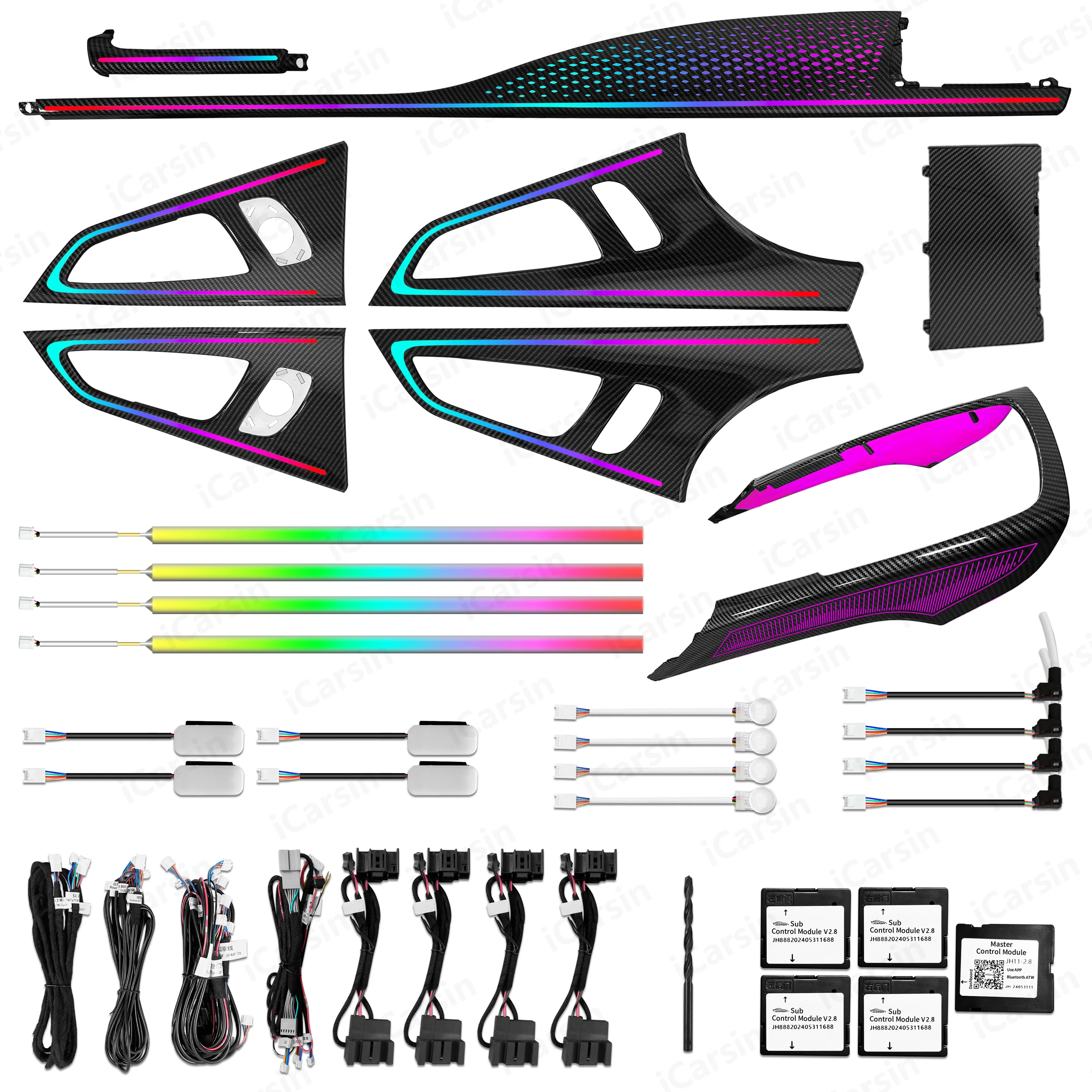 Dynamic 64 Colors Ambient Light for  A7 C7 2011-2018 Screen MMi Control Car Interior LED Lighting Accessories