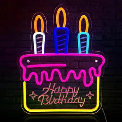 Happy Birthday Neon Sign Cheers to 50 LED Neon Light Sign 50th Birthday Sign for Birthday Party Wedding Wall Backdrop Decoration